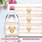 Water Bottle Label Minnie Mouse Template Water Bottle Wrapper | Etsy In Minnie Mouse Water Bottle Labels Template