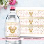 Water Bottle Label Minnie Mouse Template Water Bottle Wrapper | Etsy Regarding Minnie Mouse Water Bottle Labels Template