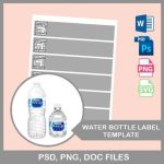 Water Bottle Label Template, Psd, Microsoft Word Doc Format, Blank With Water Bottle Label Template Free Word