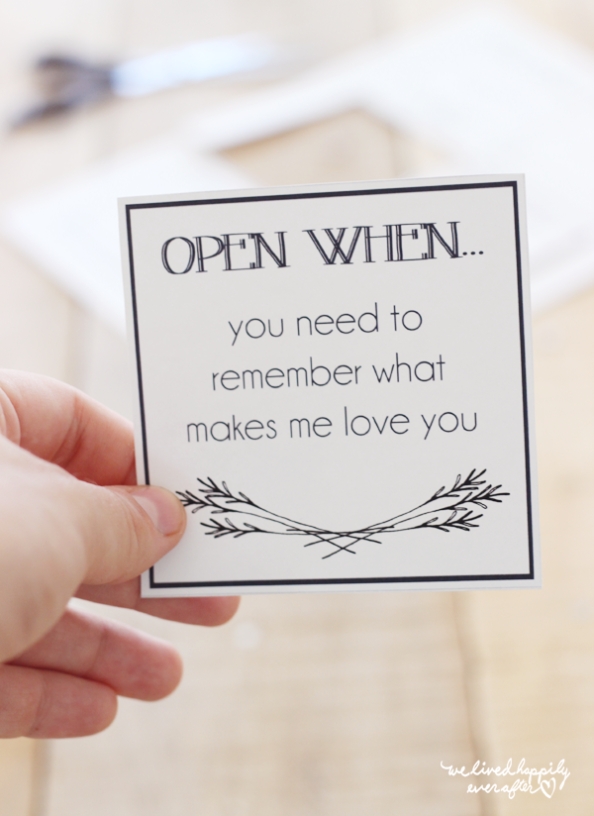 We Lived Happily Ever Afterprintable &quot;Open When&quot; Envelope Labels For for Open When Letters Template