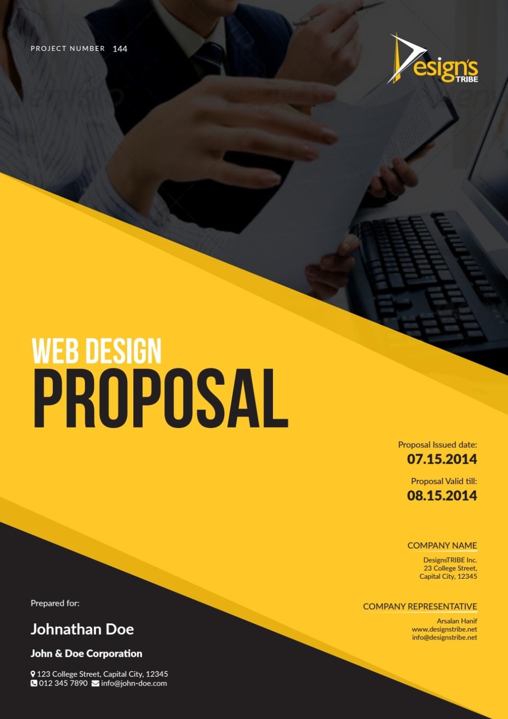 Web Design Proposal By Arsalan Hanif – Issuu Pertaining To Proposal Cover Page Template