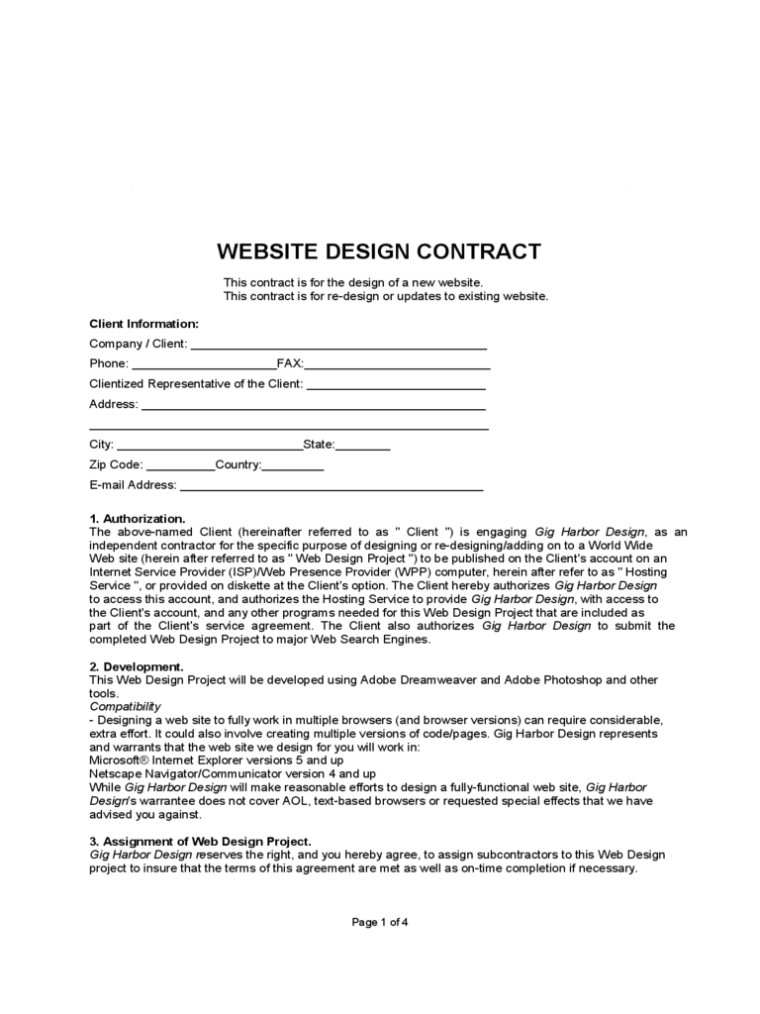 Website Contract Template - 2 Free Templates In Pdf, Word, Excel Download In Website Development Agreement Template