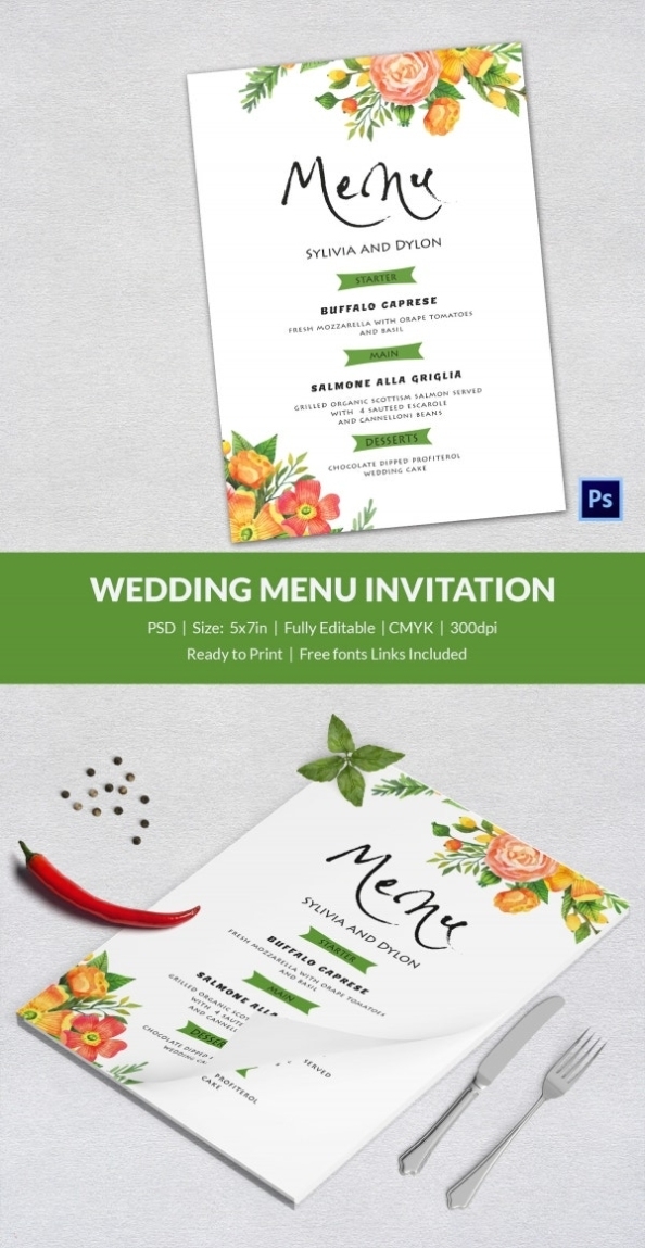 Wedding Menu Template - 44+ Free Word, Pdf, Psd, Eps Format Download In Wedding Menu Templates Free Download