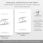Wedding Program Template, Calligraphy Folded, Editable Instant Download Within Wedding Agenda Templates