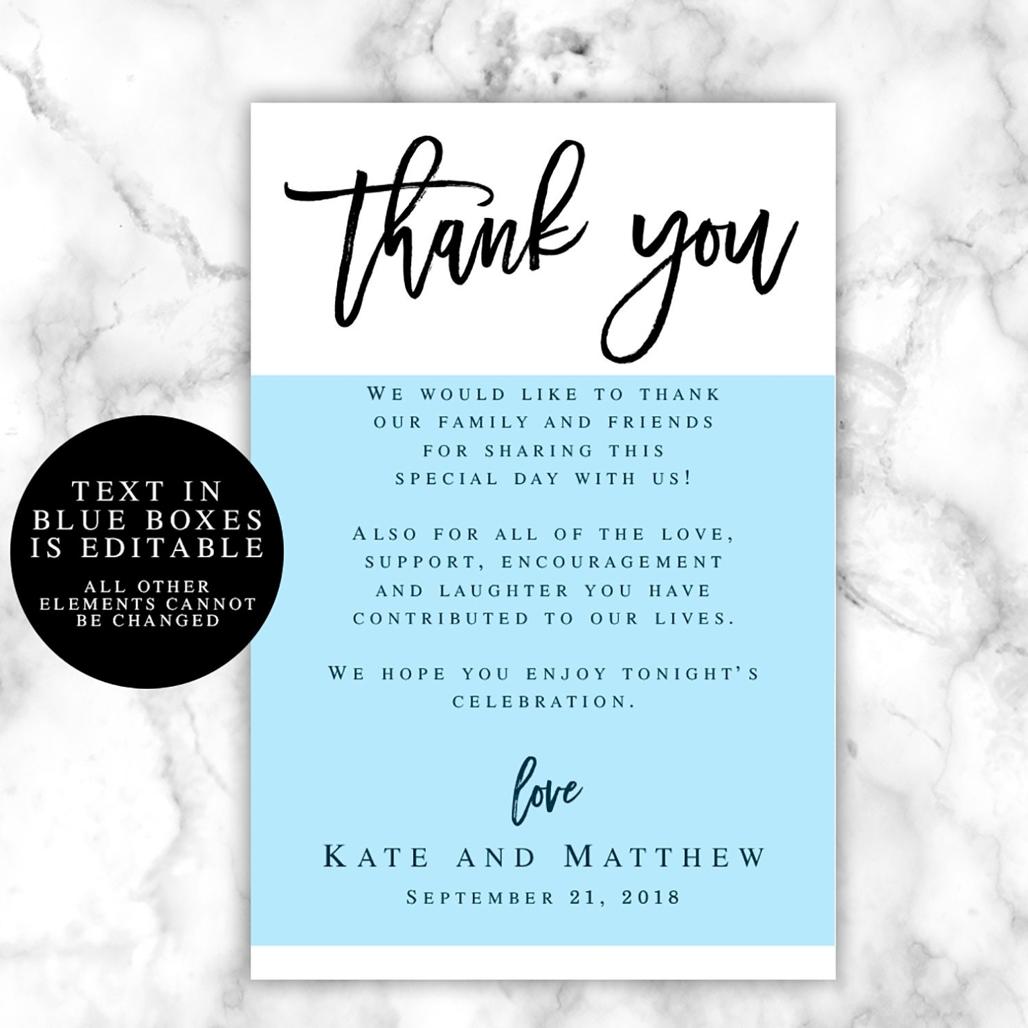 Wedding Thank You Letters Instant Download Editable Templates | Etsy Throughout Thank You Note Template Wedding