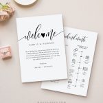 Wedding Timeline &amp; Welcome Letter Template, Minimalist Wedding Welcome in Wedding Welcome Letter Template