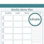 Weekly Menu Planner With Grocery List Fillable Printable For Menu Planner With Grocery List Template