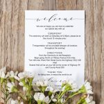 Welcome Itinerary 5X7 Wedding Guest Note, Welcome Letter Template For Wedding Welcome Note Template