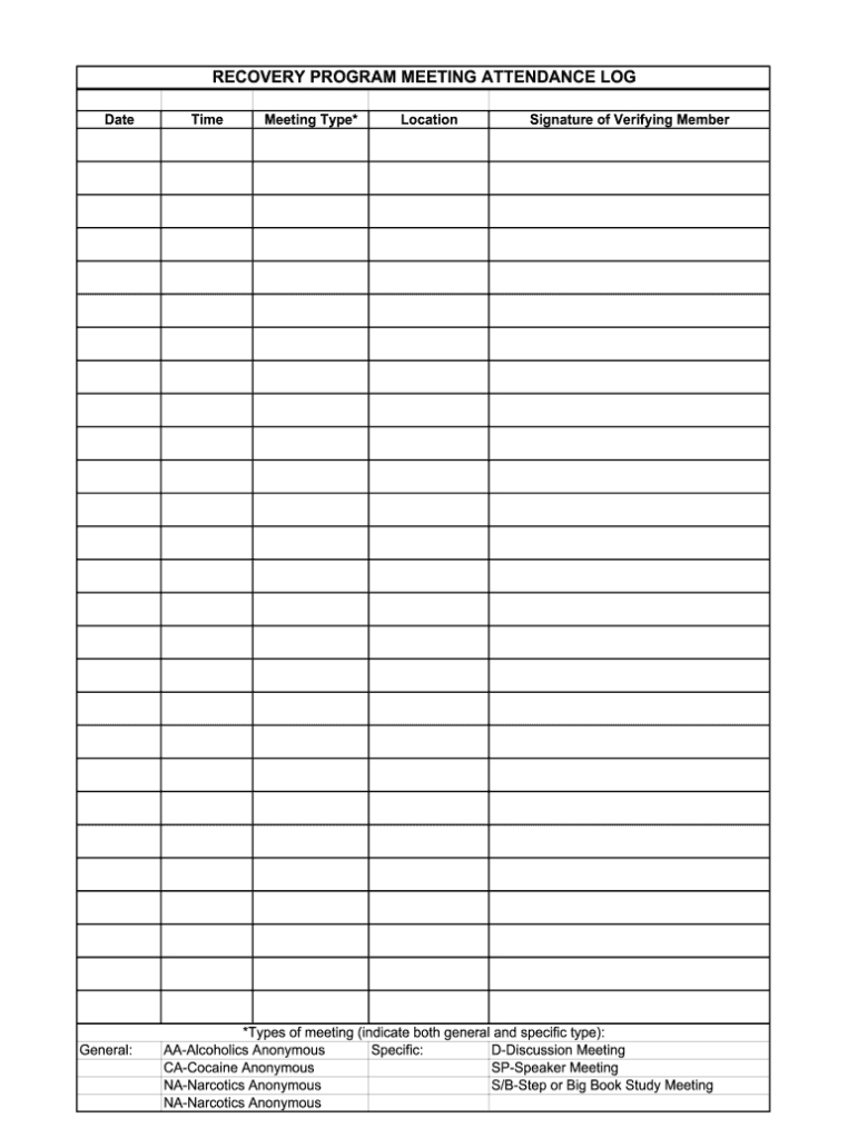 What A Sign Sheet – Fill Online, Printable, Fillable, Blank | Pdffiller Pertaining To Na Meeting Format Template