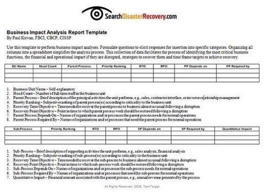 What Is Business Impact Analysis (Bia)? – Definition From Whatis In Business Analyst Report Template