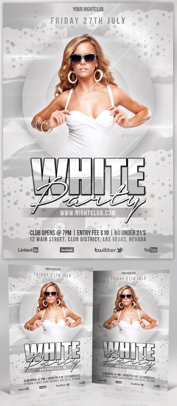 White Party Flyer / Nightclub Poster By Yellow Emperor | Graphicriver Within Free All White Party Flyer Template