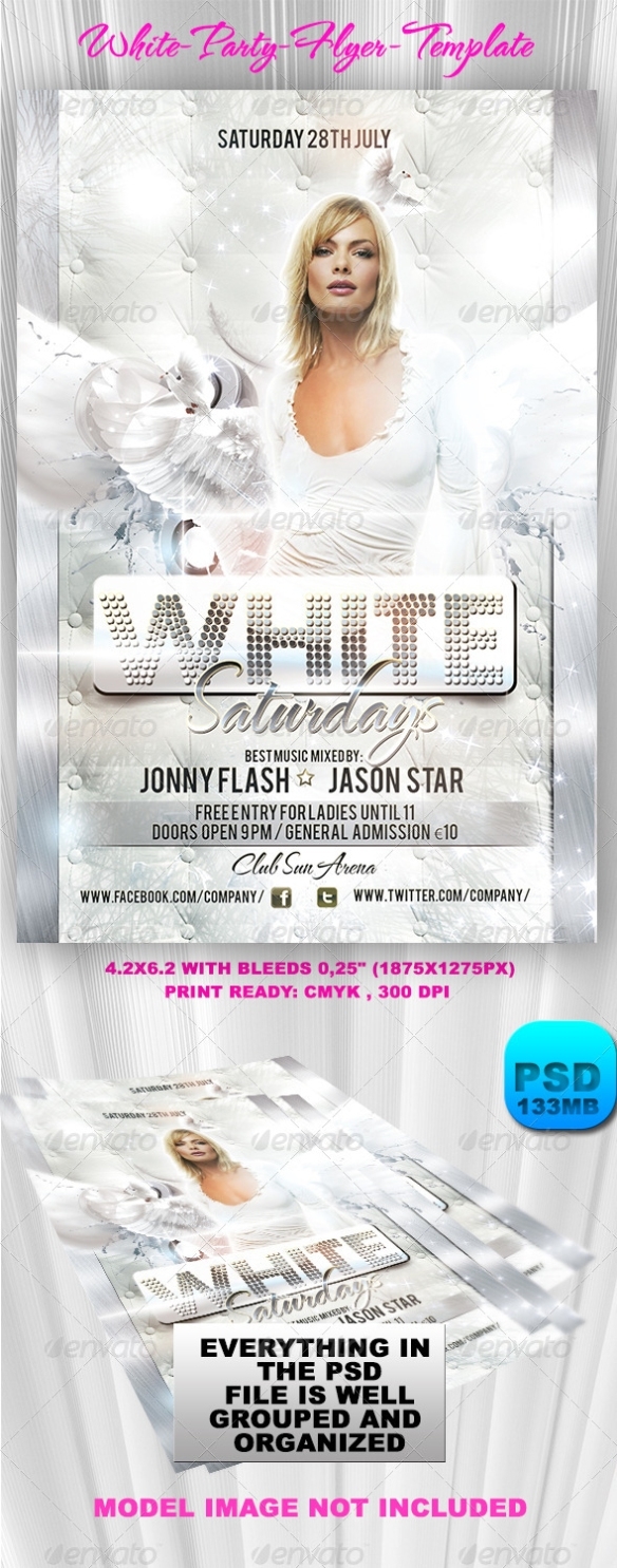 White Party Flyer Template | Graphicriver Regarding Free All White Party Flyer Template
