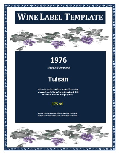 Wine Label Template | Free Word Templates Throughout Wine Label Template Word