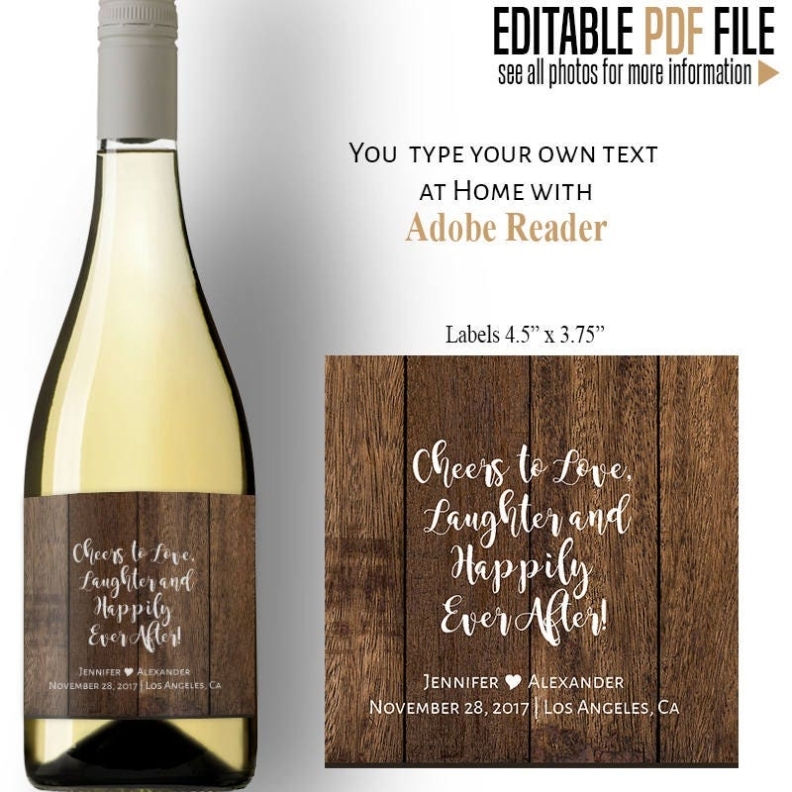 Wine Labels Editable Wine Labels Rustic Wedding Templates For Free Wedding Wine Label Template