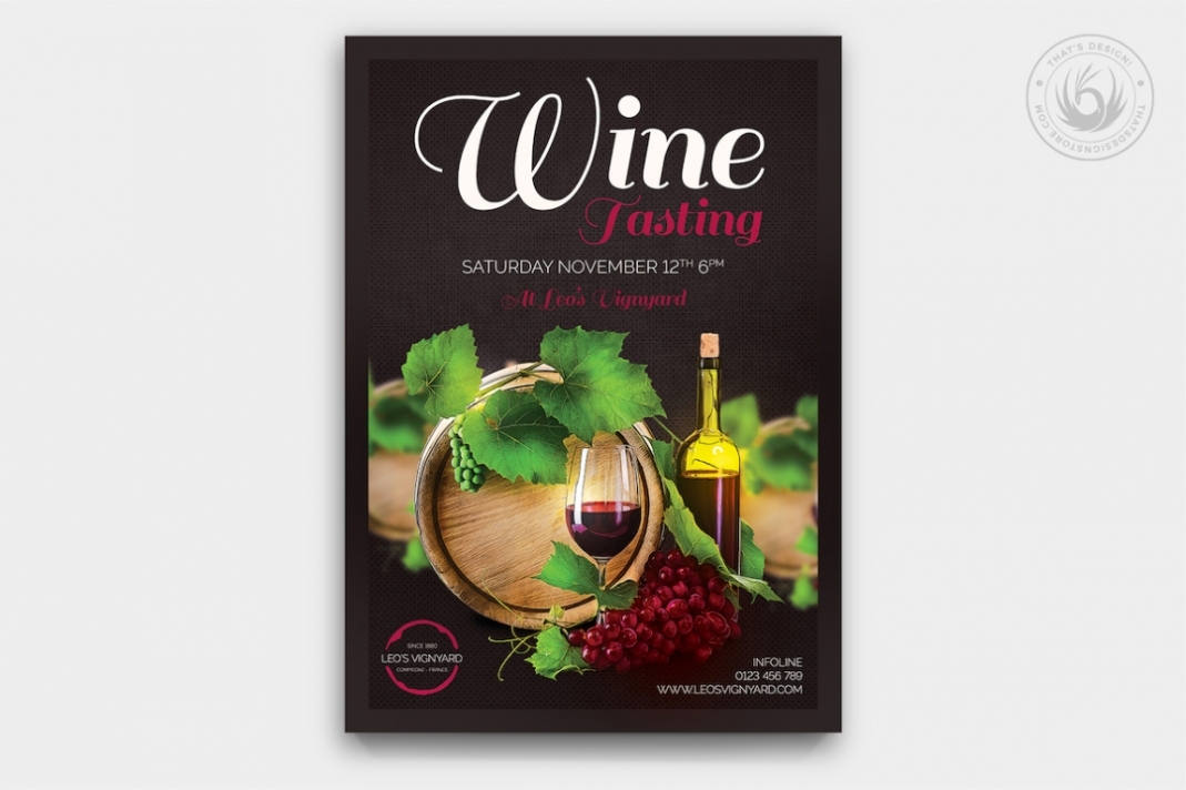 Wine Tasting Flyer Template Psd Design For Photoshop Pertaining To Wine Flyer Template