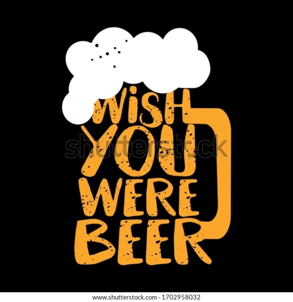 Wish You Were Beer Funny Saint Stock Vector (Royalty Free) 1702958032 Pertaining To Wish You Were Here Postcard Template