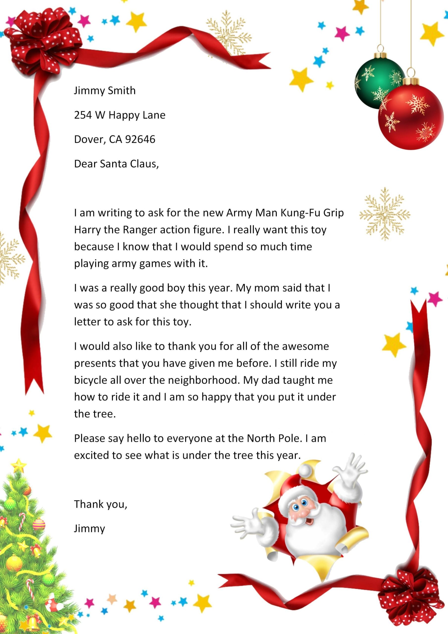 Word Of Red Santa Claus Letter For Christmas.docx | Wps Free Templates With Letter From Santa Template Word
